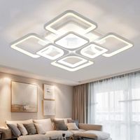 Dorlink® Plafonnier LED Dimmable, 80W Luminaire Plafonnier avec Télécommande, Moderne Lustre de Plafond pour Salon, Chambre, Blanc