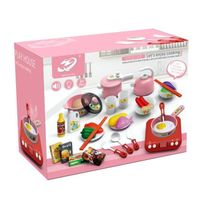 Simulation Cuisinière à induction Série d'appareils ménagers Maison de jeu pour enfants Jouets de cuisine électrique (Rose)