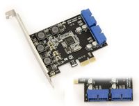 Carte  PCI Express PCIe vers USB 3.0 2 ports internes USB3 19 POINTS 5G avec Chipset NEC. Equerres Low et High Profile fournies