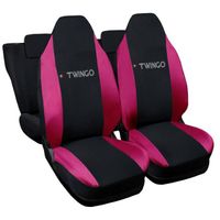 Lupex Shop Housses de siège auto compatibles pour Twingo Noir Fuchsia