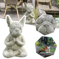Statuette decorative-statue en resine-Figurine de Chien de Yoga en Méditation Animal Zen en Résine Décoration de Jardin10X8X15cm