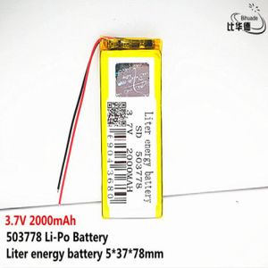 PILES 2 batteries lithium-ion-Li-ion 3.7V,2000mAH,503778 polymère, pour jouet, batterie externe, GPS,mp3,mp4, bonne