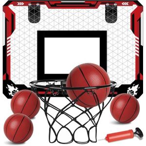 PANIER DE BASKET-BALL Panier De Basket Intérieur Enfant: Mini Panier Pliable Sur Porte, 4 Balles, Jouet Sportif, Cadeau D'Anniversaire Pour Garçon[b3989]