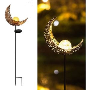 LAMPE DE JARDIN  Lampes Solaires Sur Piquet Soleil, Lune, Flamme La