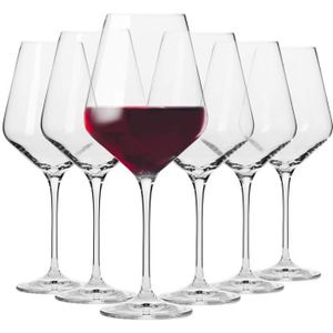 Verre à vin Krosno Grand Verre à Vin Rouge en Cristal - Lot de