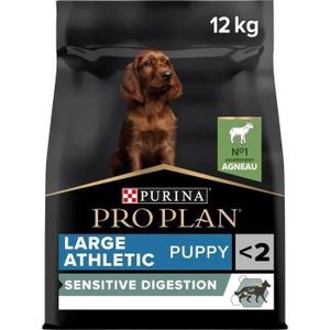 CROQUETTES PRO PLAN Large Puppy Athletic Sensitive Digestion Riche en Agneau - 12KG - Aliment complet pour chiots de taille moyenne