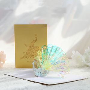 CARTE CORRESPONDANCE Tbest Cartes de vœux paon 3D Cartes de Vœux de Pao