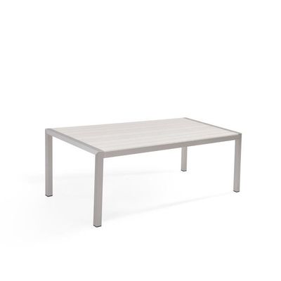 Table à Manger De Jardin Carrée 80x80 Cm Aluminium Beige Clair - Beliani Naturno Moderne