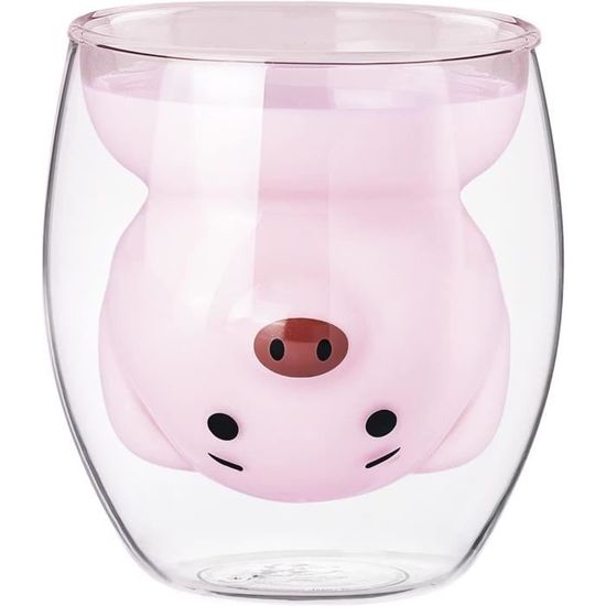 GRÄWE Lot De 2 Verres Isothermes à Double Paroi 200 Ml Motif Cochon Porte-bonheur