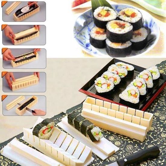 3€86 sur Kit de Moule à faire Sushi et Roll de Riz DIY Cuisine Simple Set  de Moule à Couper Roll - Plat / moule - Achat & prix