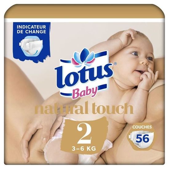 LOTUS BABY Natural Touch - Couches taille 2 (3-6 kg) 56 couches