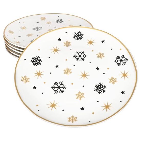 MamboCat Seoul Set de 6 assiettes à gâteaux Noir-Blanc Set d'assiettes