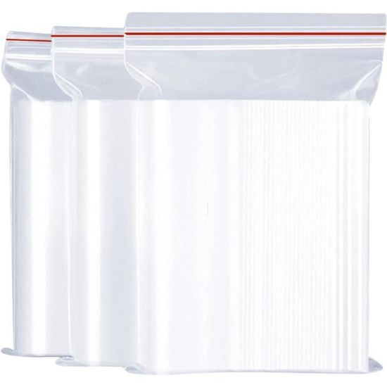 20 Sachets Ziplock Transparents 40x50 Cm - Grands Sacs Refermables Robustes Pour Vêtements, Couettes, Rangement