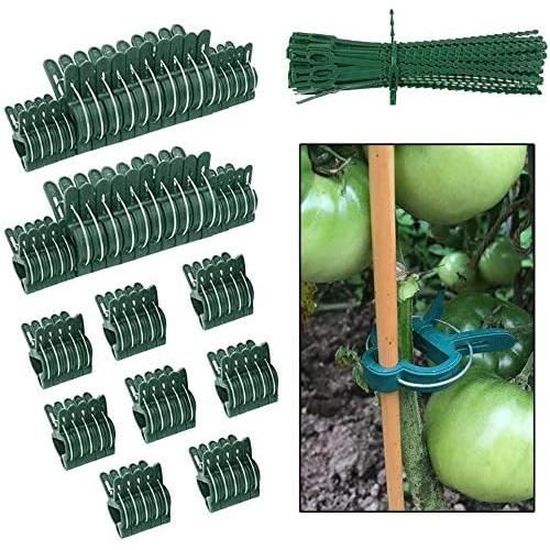 8 Attaches De Jardin En Forme De Grenouille - Plastique Vert Flexible - Pour Tuteurer Et Guider Plantes, Légumes, Vignes