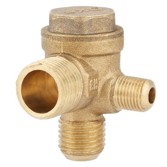 Clapet Anti-retour Compresseur Air Laiton - 3 Ports Filetés Mâles (20x16x10mm), Remplacement Haute Performance - 12