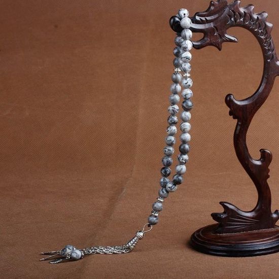 Chapelet Musulman (Tasbih) - 33 Perles En Verre Noir - Collier Ou Bracelet - Cadeau Spiritualité