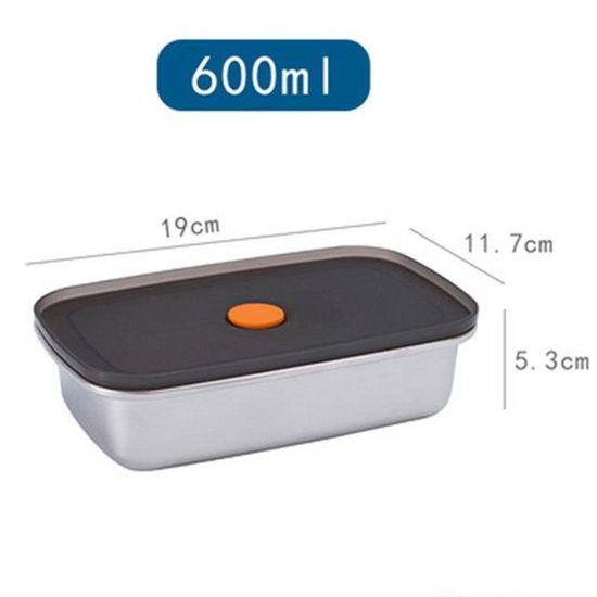 Boîte Repas Inox LWLWA 2400ml | Étanche, Micro-ondable - 19,5x19,5x11,6cm Avec Poignée