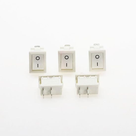 Interrupteur à Bouton-Poussoir Marche/Arrêt Rouge KCD1-104 - 15x21mm, SPST, 4 Broches, 6A 250V, à Encliqueter
