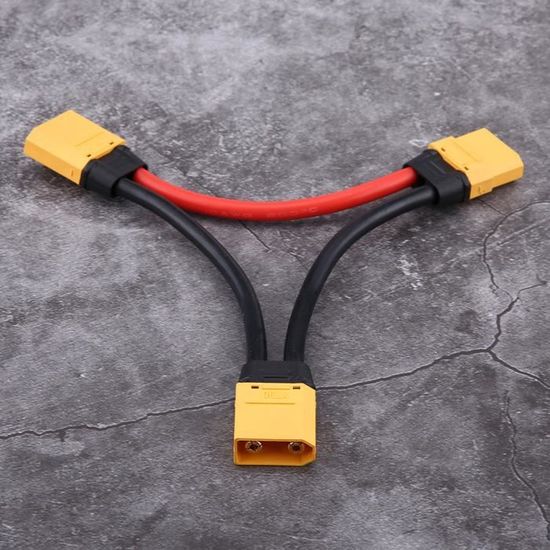Câble De Charge XT90 Avec Connecteurs Banane 4mm - 14AWG, 30cm - Pour Batterie LiPo RC (Amass)