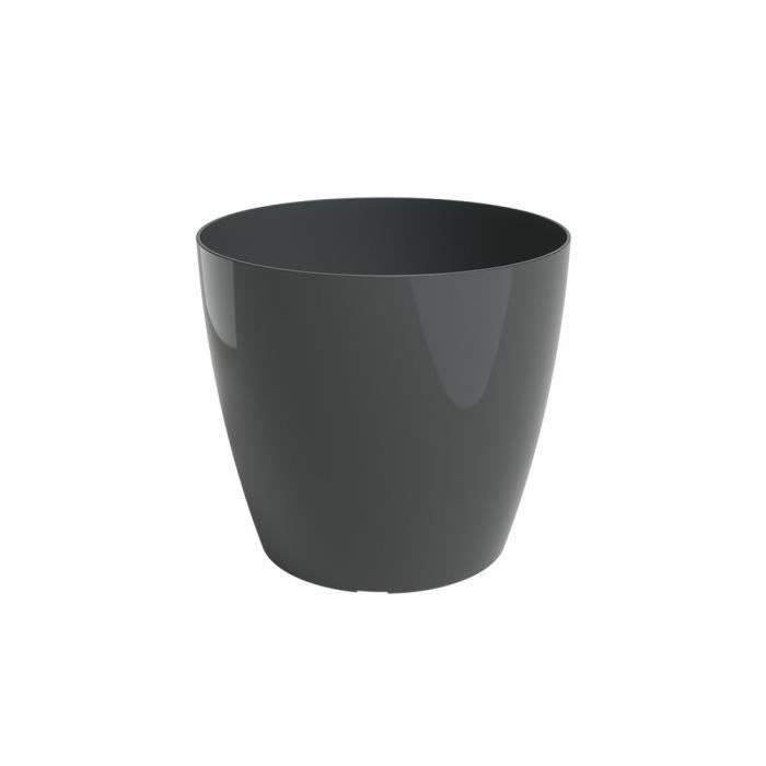 Pot de fleur SAN REMO - Plastique - Anthracite brillant - Rond - 36 x 36 x 335 cm - ARTEVASI