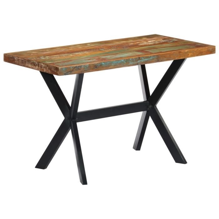 Table de salle à manger 160x60x75cm Bois de récupération massif