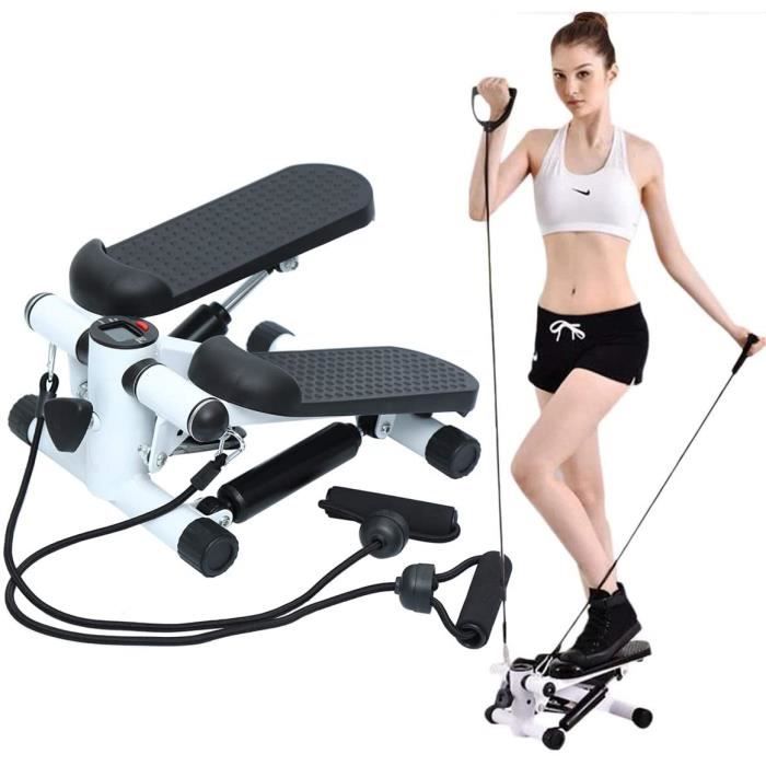 Yonntech Mini Stepper Marcheur Machine Jambe Fitness Entraînement Musculaire Exercise avec Bandes de Résistance
