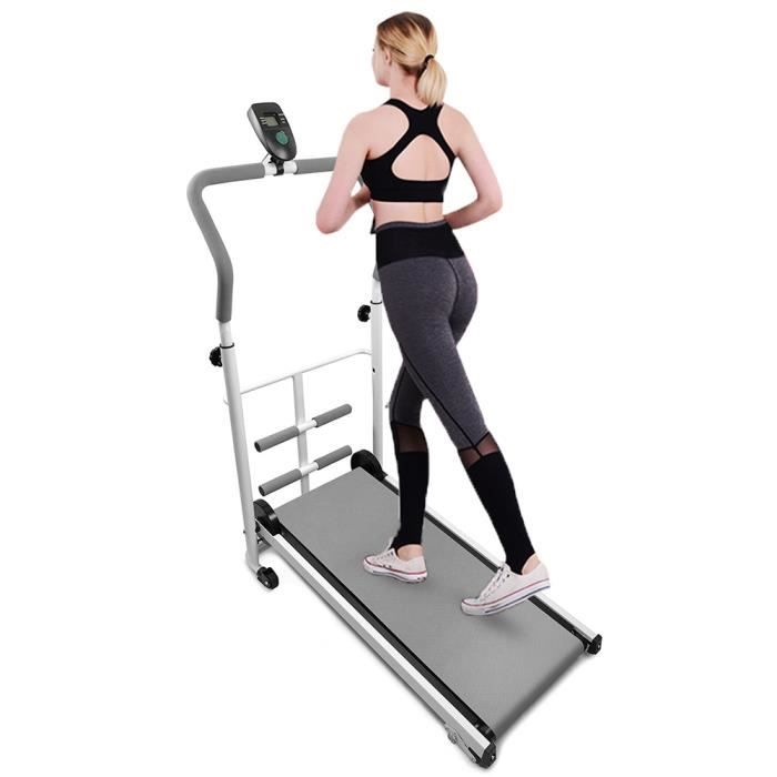 Tapis de course,hauteur réglable,écran LCD et système de montage rapide,88 x 43.5 x 99-110 cm ,Gris