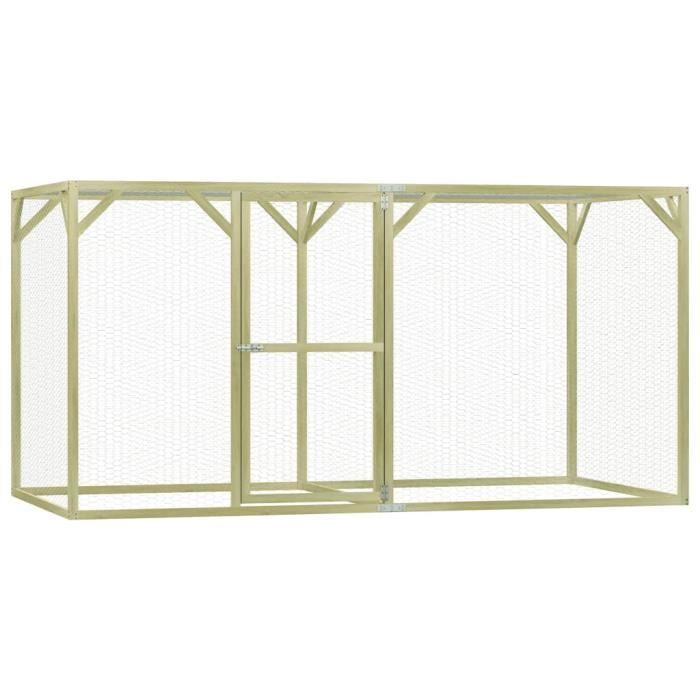 Luxueux Magnifique-Poulailler pour Poules Lapins - Clapier Cage Enclos pour petits animaux- 1,5x3x1,5 m Pinède imprégnée