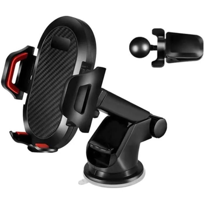 Support Téléphone Voiture, Rotation 360 ° Porte Téléphone Voiture Ventouse avec Bras Réglable,Grille d'aération agrafe