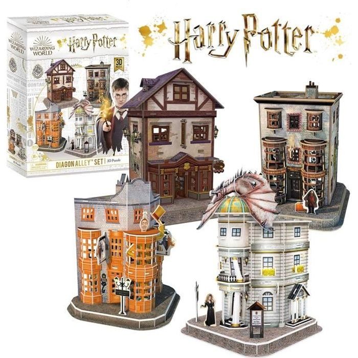 Puzzle 3D Harry Potter - Allée De Diagon, Construction Enfant Et Adulte, Decoration Chambre, Cadeau Aniversaire, Montre Jigsaw, 273