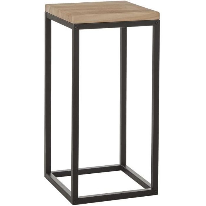 Mica Decorations Oskar Table d'appoint - L30 x B30 x H62 cm - Bois/Métal - Noir