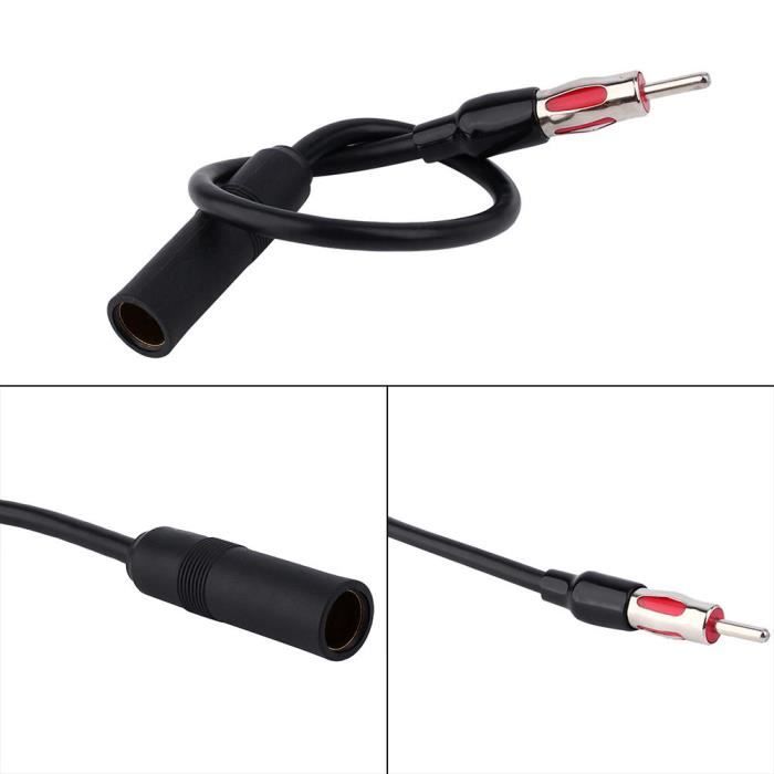 Fdit Rallonge d'antenne de voiture Câble d'extension d'adaptateur d'antenne mâle à femelle d'installation stéréo d'autoradio