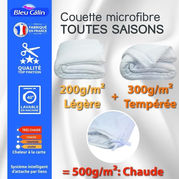 Couette 4 saisons 220 x 240 pour lit 140x190 à 160x200