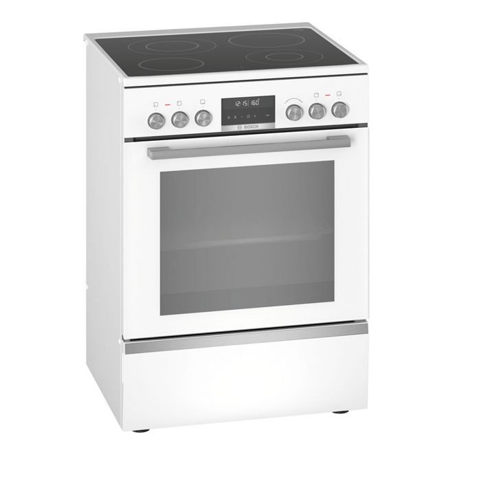 Bosch Serie 6 HKS79R220 Cuisinière pose libre largeur : 60 cm profondeur : 60 cm hauteur : 85 cm avec système auto-nettoyant…