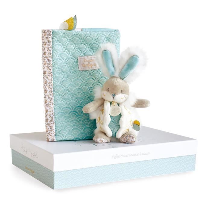DOUDOU ET COMPAGNIE Lapin de sucre - Coffret Protège carnet de santé + Doudou Amande