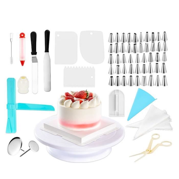 Kit de Pâtisserie Plateau Tournant de Gâteau 164Pcs, Présentoir à Gâteau Douille Patisserie kit pour Cuisine Décoration