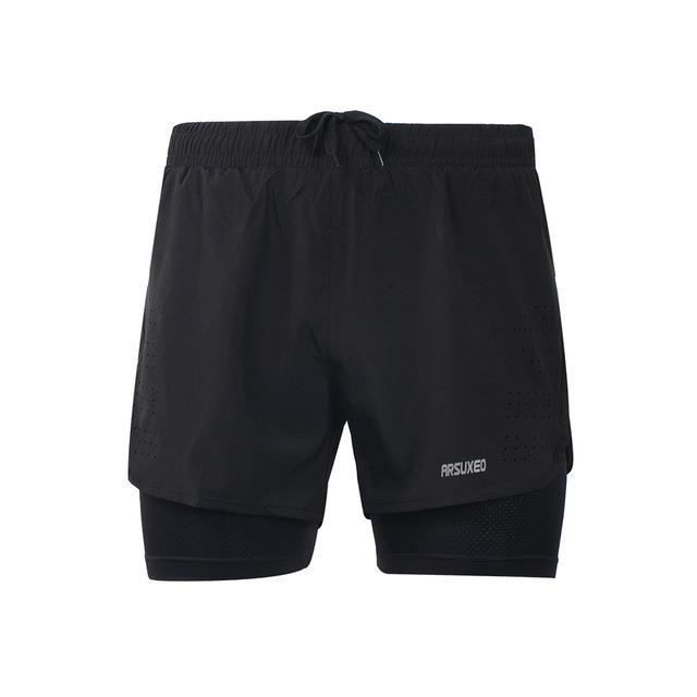 Zencart Hommes Sports 3 -running Shorts Exercice De Formation Active Jogging 2 En 1 Shorts Avec Longer Liner