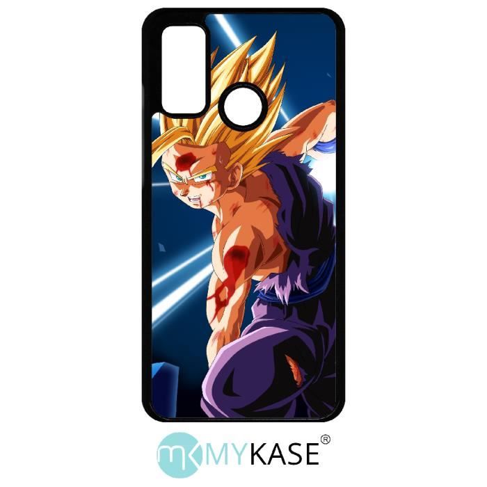 Coque compatible avec huawei p smart 2020 - dragon ball z gohan kamehameha - plastique - bord noir