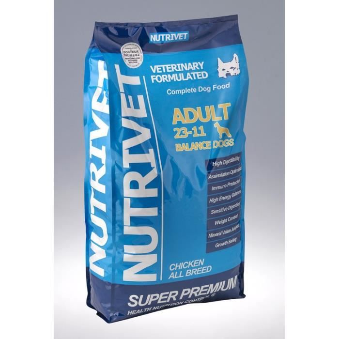 SUPER PREMIUM Croquettes chien adulte 23/11 balance 15kg 0% blé