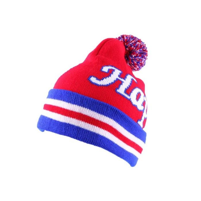 Bonnet Rouge Happy avec pompon