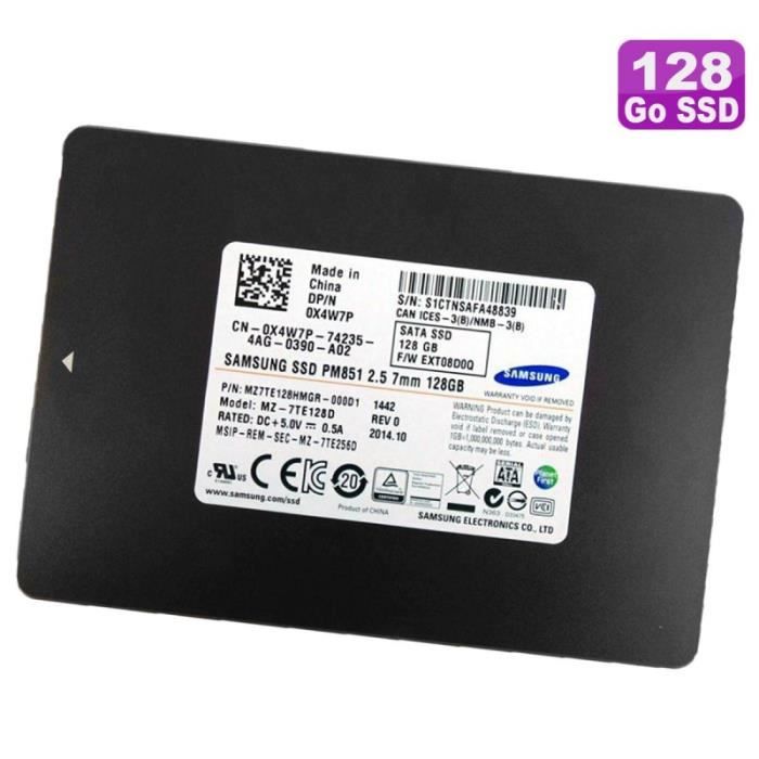 SSD 128Go 2.5- Samsung MZ-7TE128D MZ7TE128HMGR-000D1 0X4W7P X4W7P