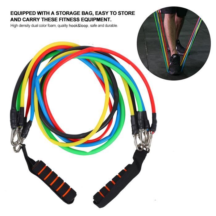 VGEBY® Bandes de Résistance Set Elastiques, Kit de 11 Accessoires Musculation-Bandes de Fitness Exercice Elastiques Yoga -CYA