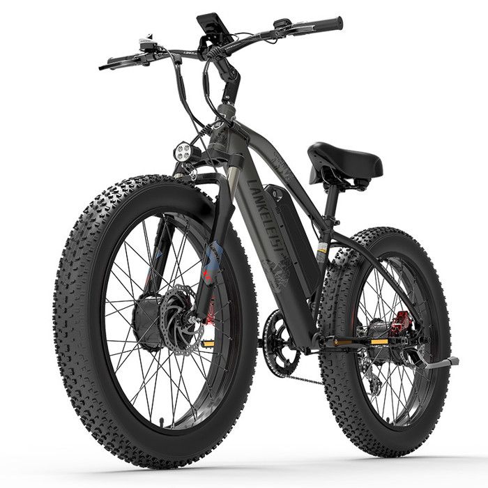 Velo electrique LANKELEISI MG740 PLUS Gris 2000W moteurs 20AH batterie 26 pouces gros pneu Fat Bike VTT