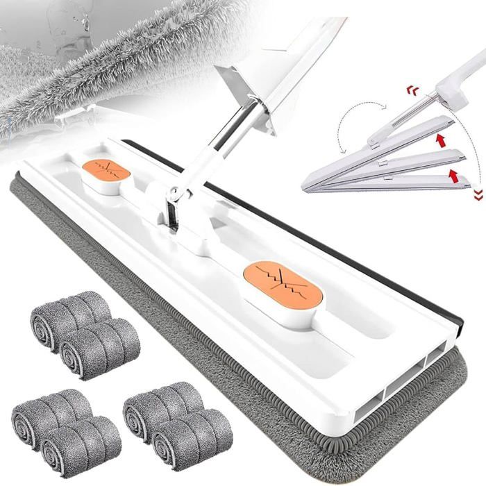 Balai à Sol Plat, Système De Nettoyage De Sol Domestique, Nettoyeur De Cuisine Humide Et Sec, Tampons En Microfibre Pour Le Jour De Commémoration Du Bois Dur