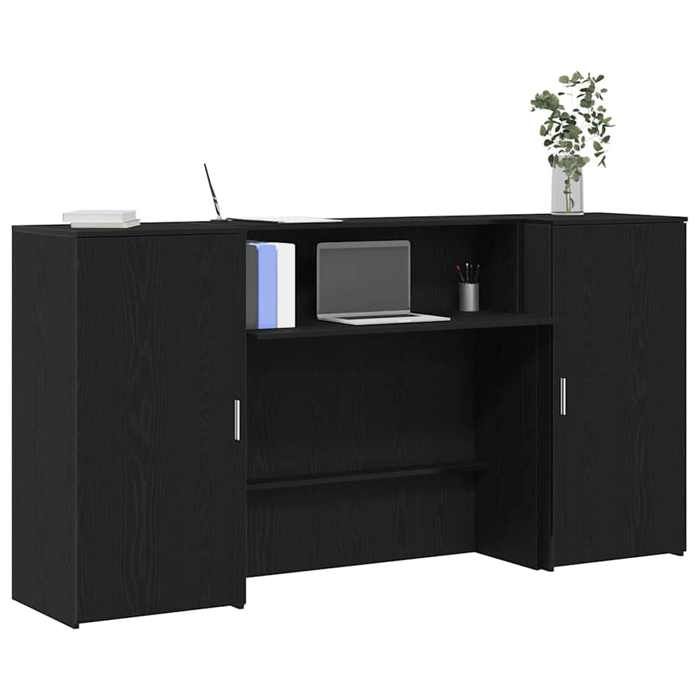 vidaXL Bureau de réception chêne noir 200x50x1035cm bois dingénierie 3324215