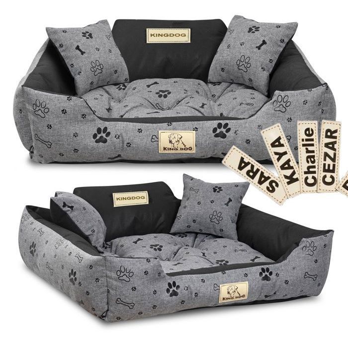 Comparer les prix de Panier pour chien KINGDOG 115x95 cm personnalisé imperméable os noir