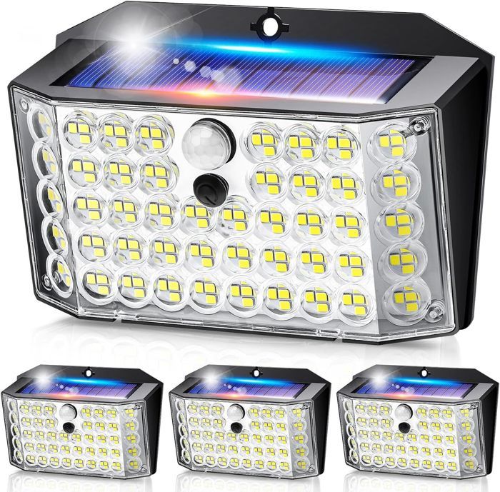 Lampe Solaire Exterieur, [468LED 2000LM ]Lampe Solaire Exterieur Detecteur De Mouvement, 3 Modes Lumiere Solaire Exterieur Ip65 Etancheite Eclairage Exterieur Avec Detecteur Projecteur Solaire 90755720