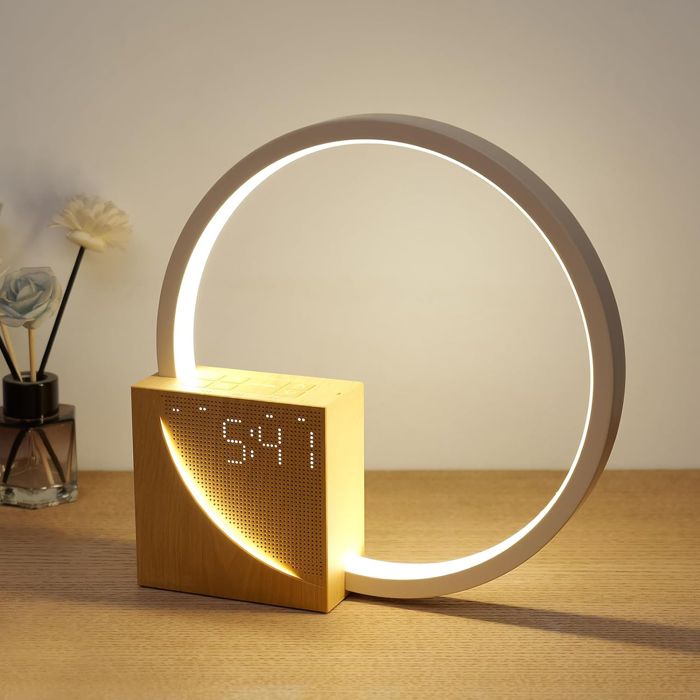 Lampe de Chevet 10W avec Charge USB Réveil Lumière Tactile 3 Niveaux de Lumière Bébé et Adulte