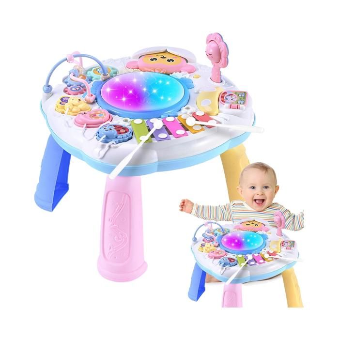 Derwrtup Table d'activité pour - Jouet en bois avec labyrinthe de perles et trieur de formes pour filles maternelle crèche Derwrtup Table d'activité pour - Jouet en bois avec labyrinthe de perles et trieur de formes pour filles maternelle crèche