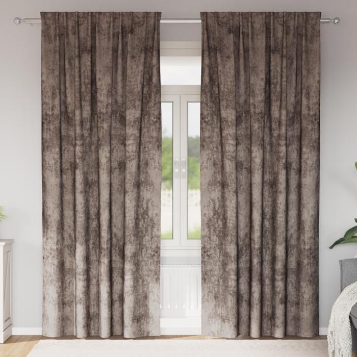 Rideaux velours cappuccino 2 pcs 140 x 260 cm œillets - tamisant polyester